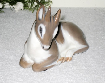 Royal Copenhagen Deer Figurine, Spike Buck, Number 2648, Made In Denmark, Vintage Wildlife Decor, 4.5" Long, Excellent Condition