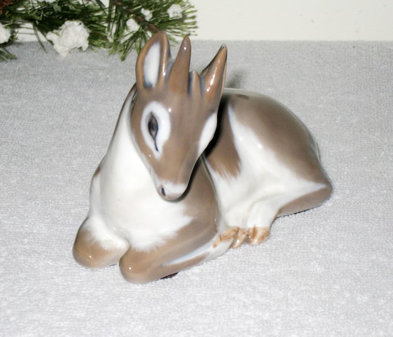 Royal Copenhagen Deer Figurine, Spike Buck, Number 2648, Made In Denmark, Vintage Wildlife Decor, 4.5" Long, Excellent Condition