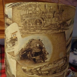 Antique Jug Hand-Painted Train and Scene Vintage Trains Shade/Country/Cabin/Rustic image 5