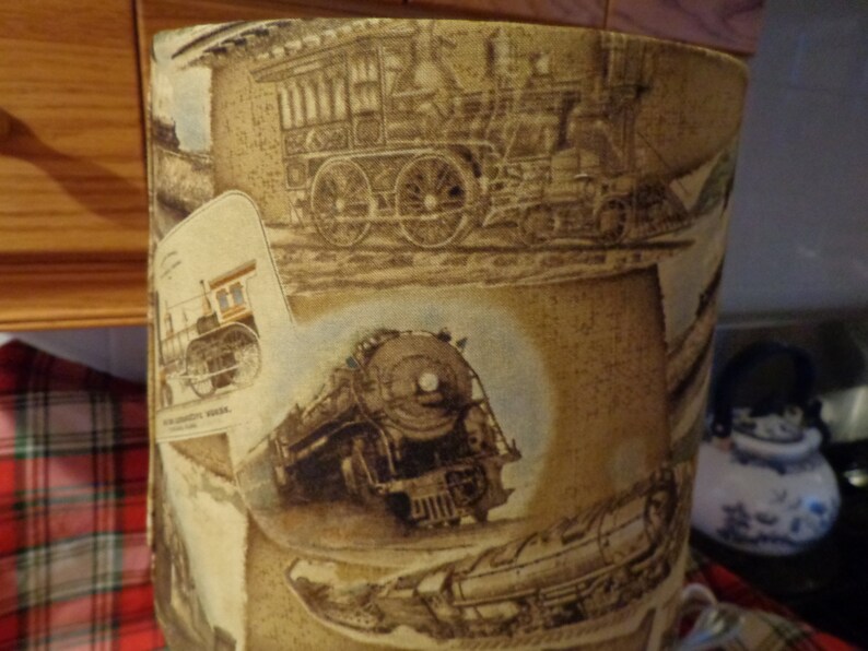 Antique Jug Hand-Painted Train and Scene Vintage Trains Shade/Country/Cabin/Rustic image 5