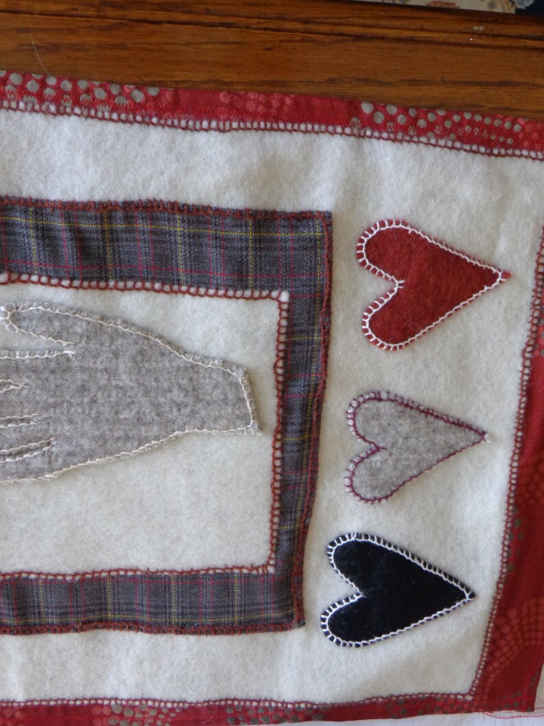 Primitive Wool Table Mat Handmade 15 x 32/Country/Cabin/Rustic Etsy