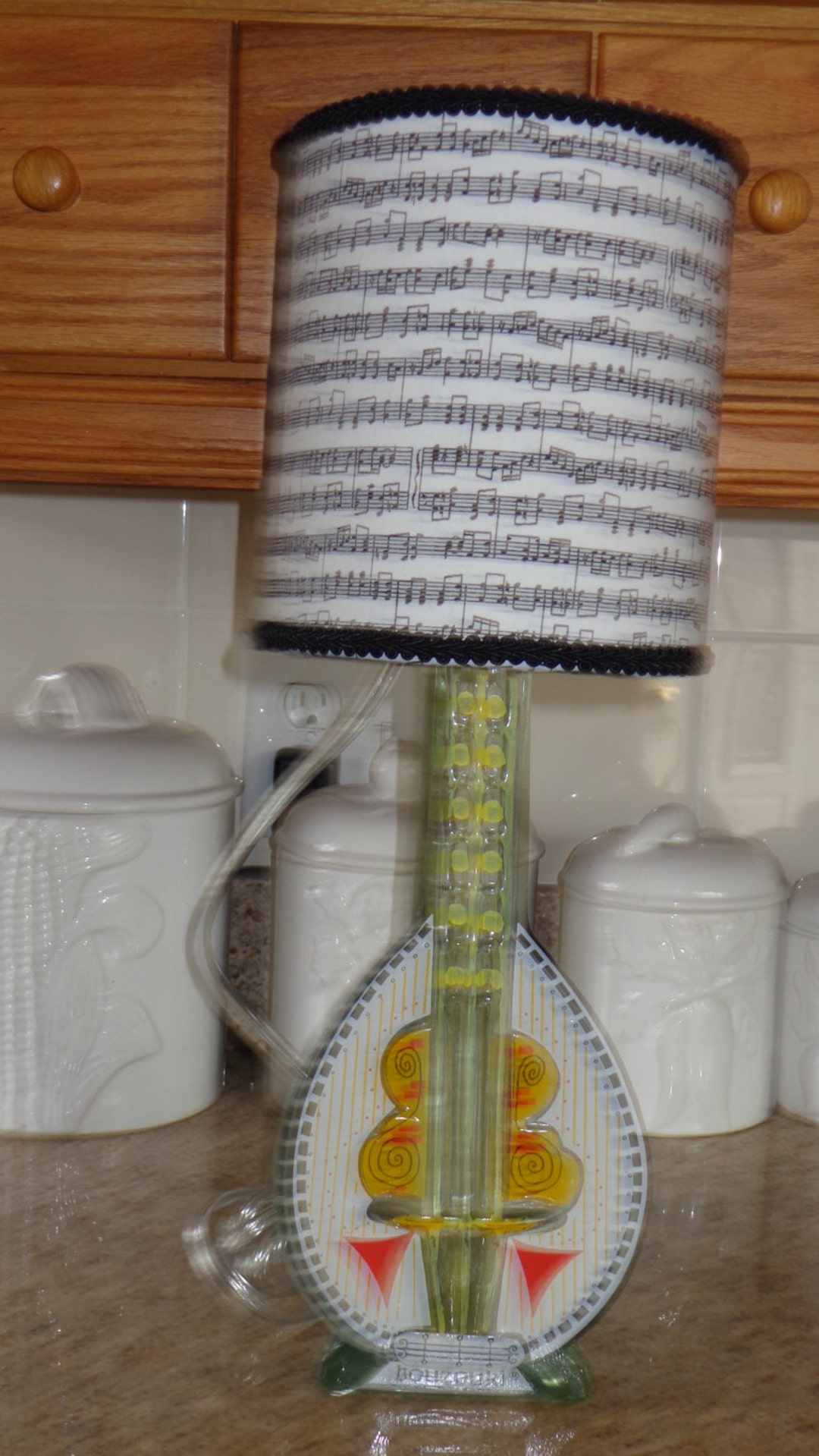 Folk Art Table/desk Bouzouki/mandolin Shaped Ouzo Bottle Lamp music