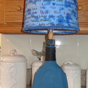 Table/Desk Lamp/Lakes (names) Shade/ Lake House/Country/Cabin/Rustic