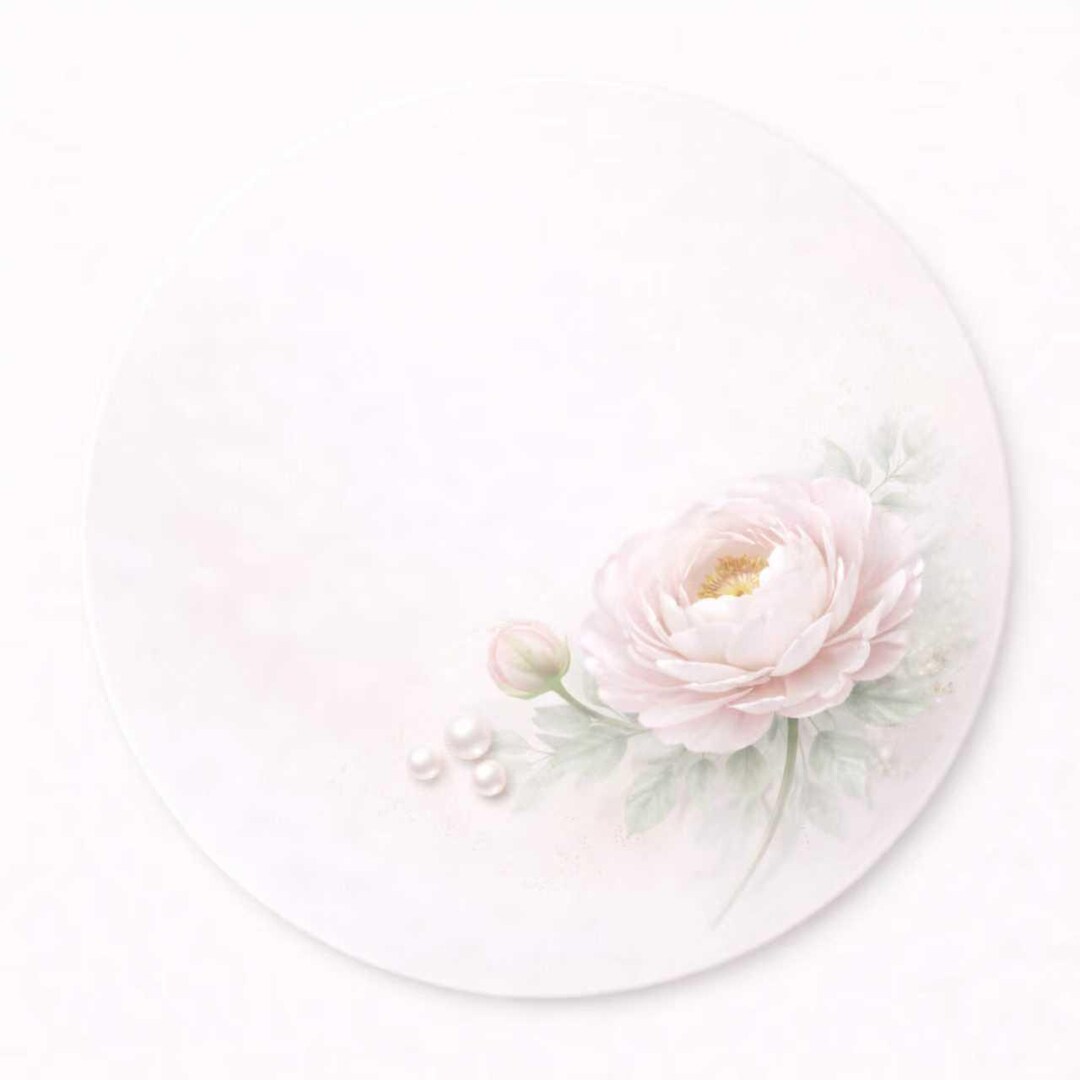 Placemat Set of 4 Pastel – 15 Inch Round Placemat – Soft Pink Floral ...