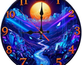 Acrylic Wall Clock – Blue Crystal Wall Clock – Silent Round Wall Clock – Modern Wall Clock – Home Decor Clock –Gift Wall Clock–10 Inch Clock