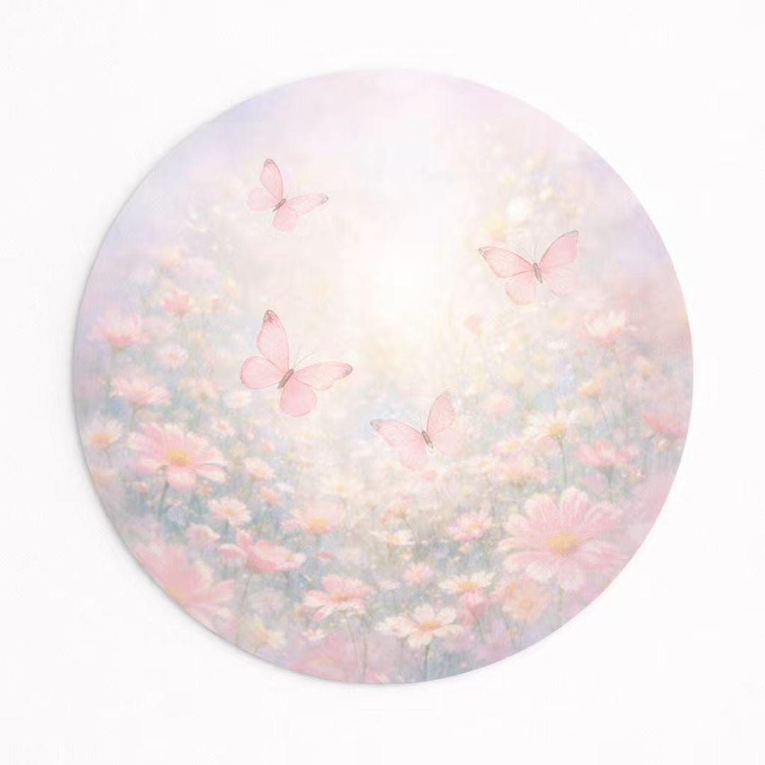 Placemat Set of 4 Pastel Floral – 15 Inch Round Placemat Butterfly ...