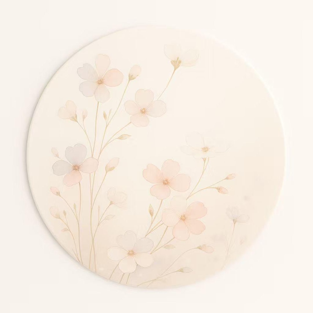 Placemat Set of 4 – 15 Inch Round – Pastel Bloom – Soft Floral Dining ...