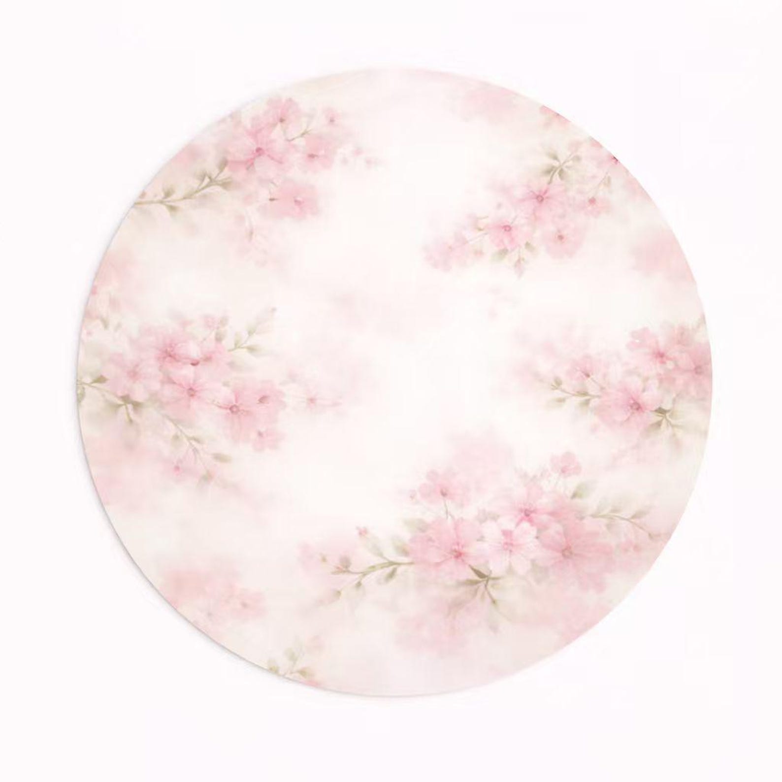 Soft Pink Cherry Blossom Round Placemat Set of 4 – 15 Inch Pastel ...