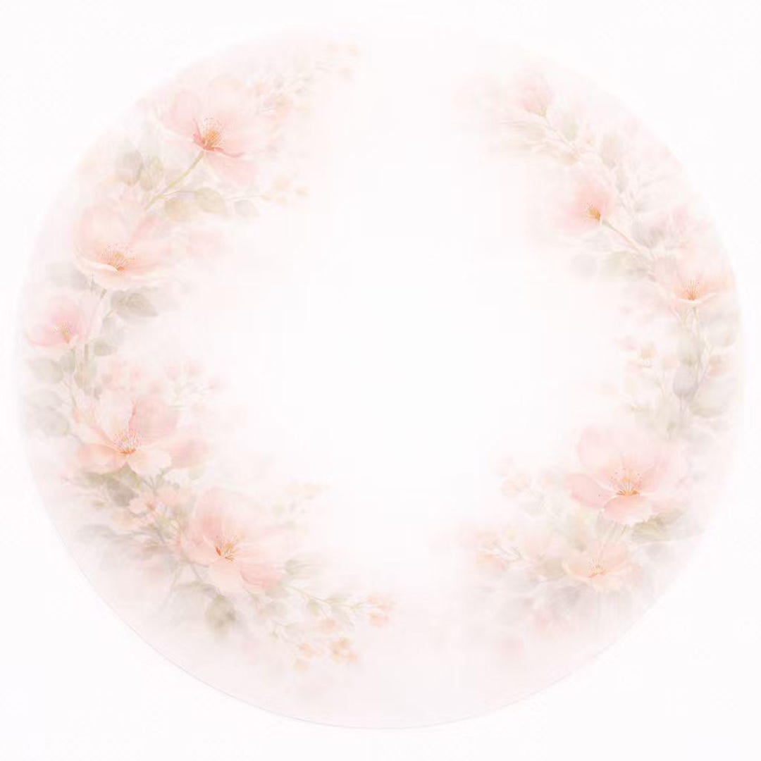 Soft Blush Floral Round Placemat Set of 4 – 15 Inch Pastel Watercolor ...
