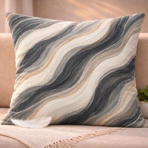 Abstract Pillow Cover, Flowing Stone Pattern Cushion Cover, Soft Neutral Earth Tone Throw Pillow for Cozy Sofa Bedroom Living Room Decor
