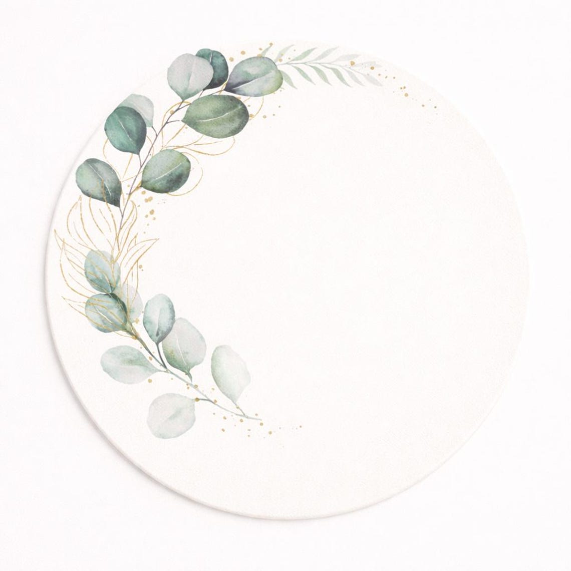 Placemat Set of 4 Sage Green Eucalyptus – 15 Inch Round Placemat ...
