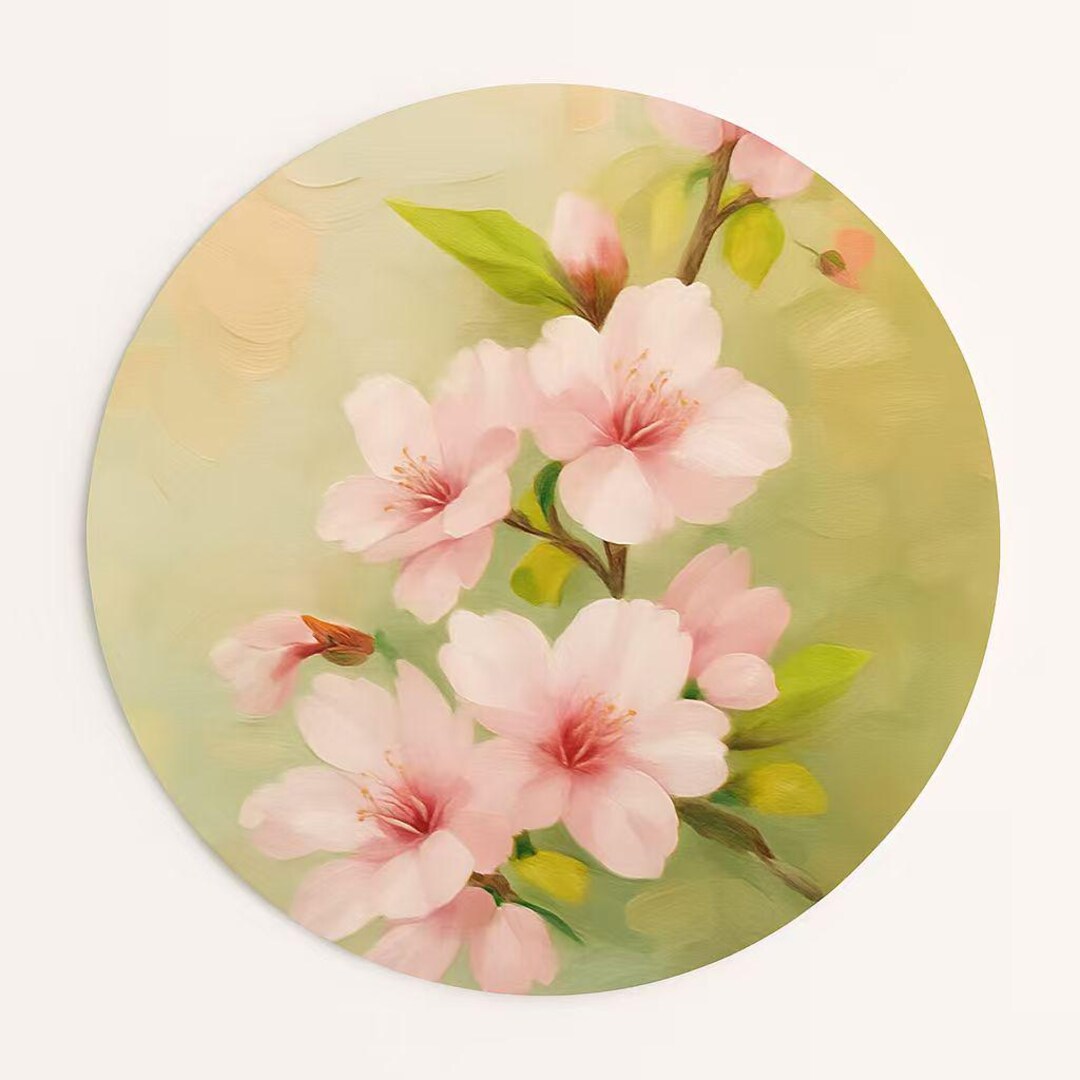 Placemat Set of 4 Pastel Floral – 15 Inch Round Placemat, Soft Pink ...