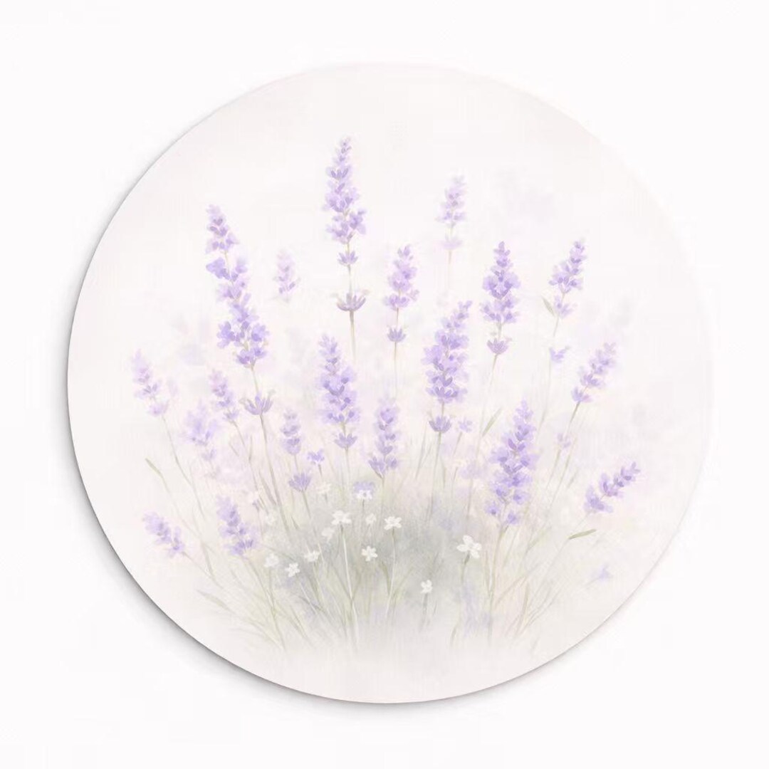 Placemat Set of 4 Pastel Floral – 15 Inch Round Placemat, Soft Lavender ...