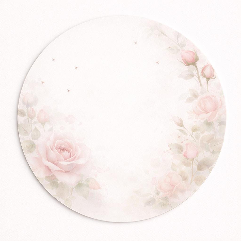 Placemat Set of 4 Pastel Floral – 15 Inch Round Placemat – Soft Pink ...