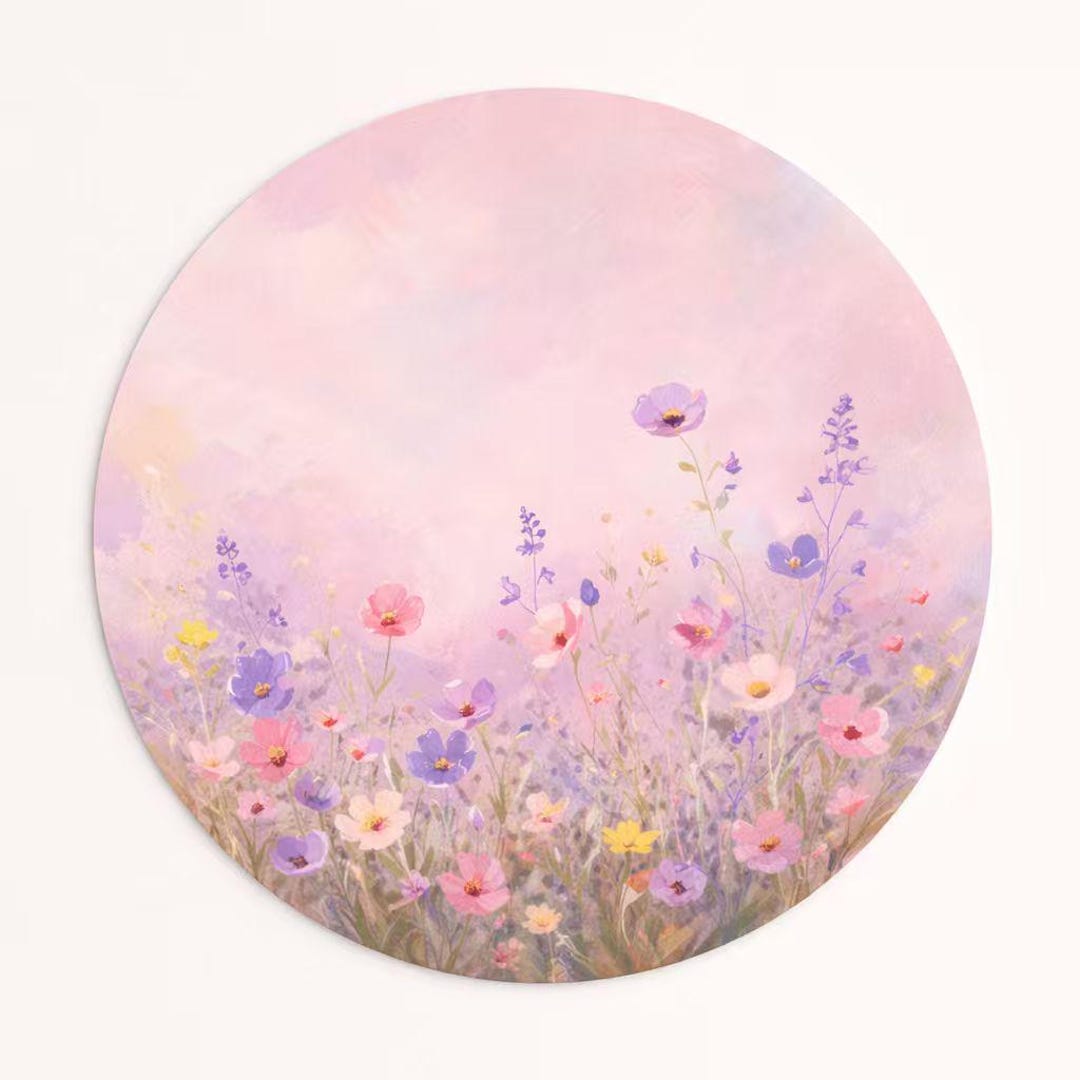 Placemat Set of 4 Pastel Floral – 15 Inch Round Placemat, Soft ...