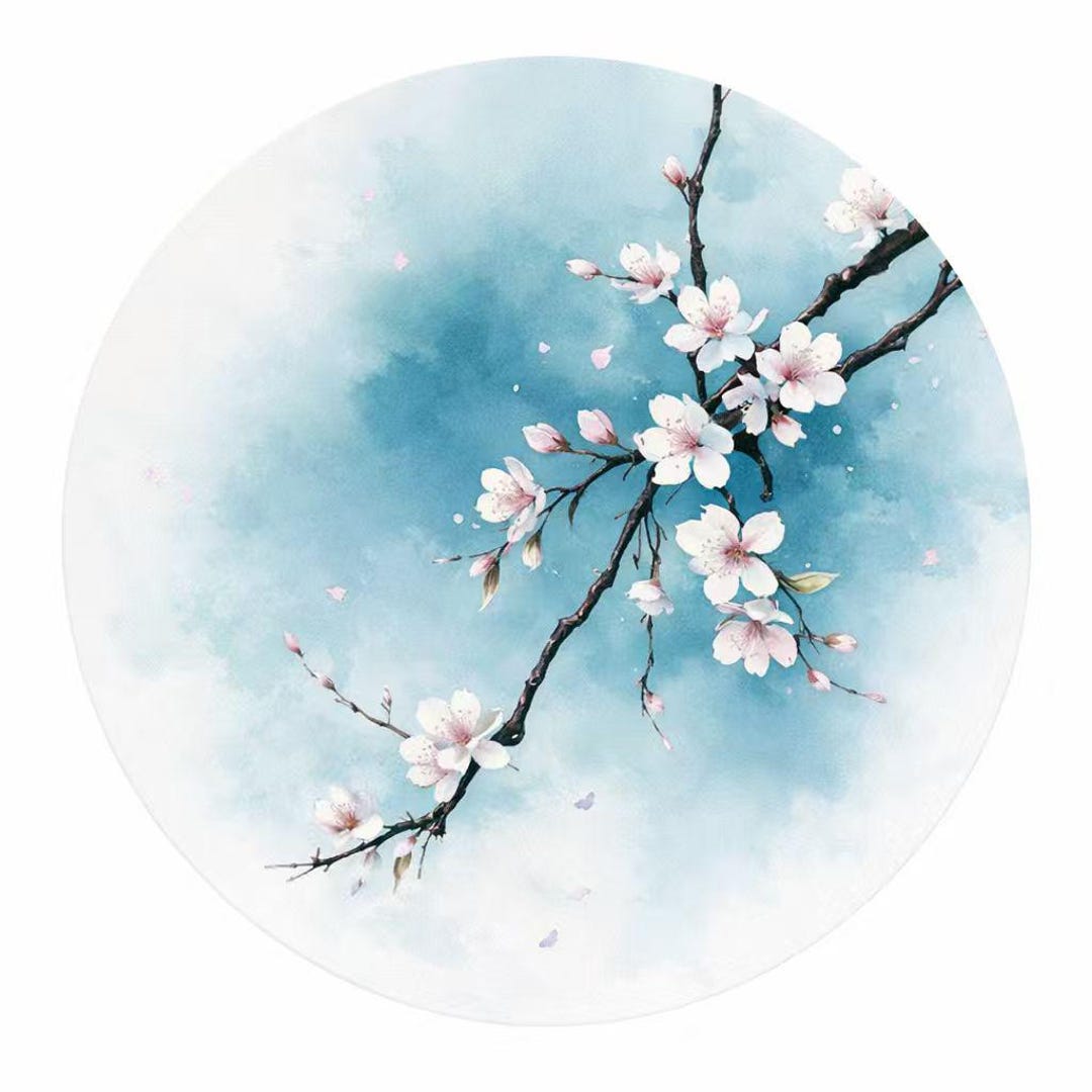Placemat Set of 4 Pastel – 15 Inch Round Placemat – Cherry Blossom ...