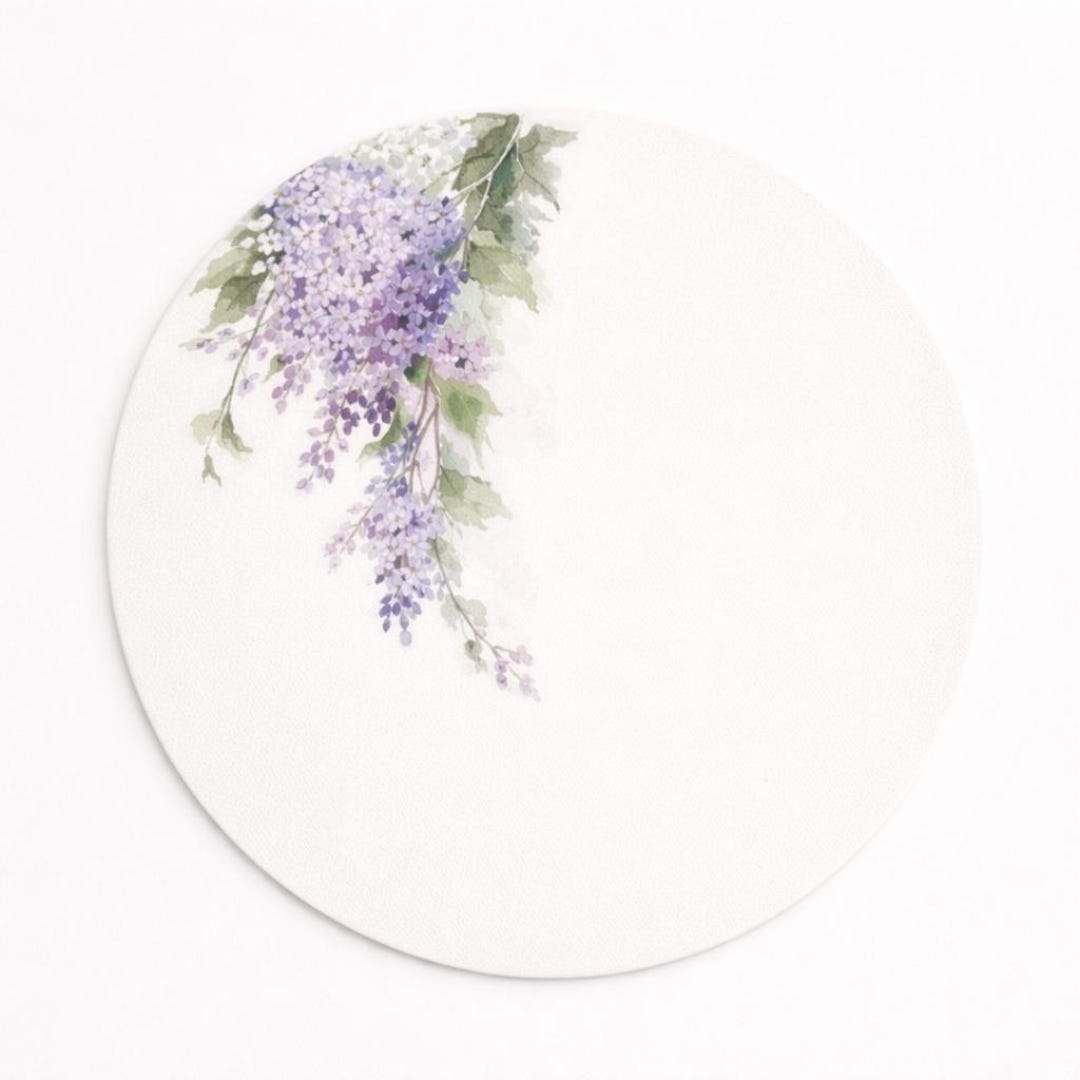 Placemat Set of 4 Pastel – 15 Inch Round Placemat – Lavender Floral ...