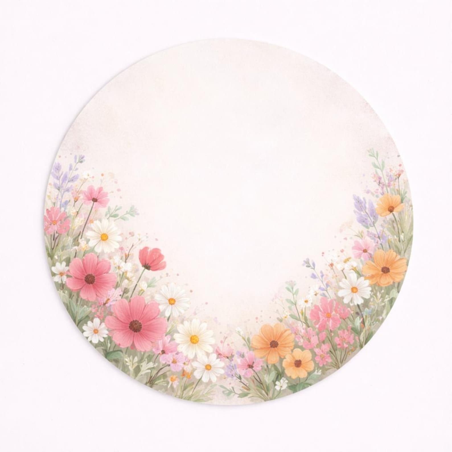 Placemat Set of 4 Pastel Floral – 15 Inch Round Placemat With Soft ...