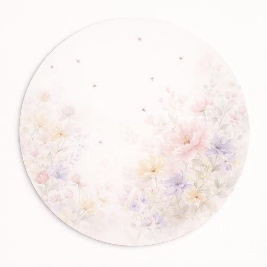 Placemat Set of 4 Pastel Floral – 15 Inch Round Placemat, Soft Blush ...
