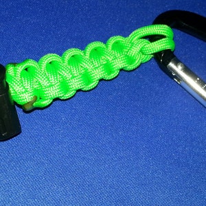 Water Bottle Carrier Neon Green ParaCord with a Carabiner | Etsy