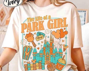 Disney The Life Of A Park Girl Disney Castle Shirt, Mickey Balloon Castle Matching Tee, Disney World Happiest Place, Disneyland Girl Trip