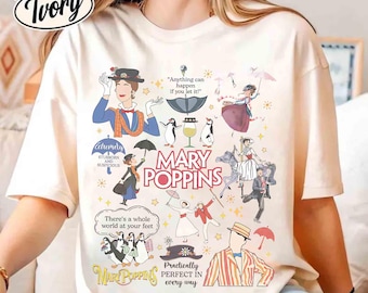 Disney Mary Poppins Movie shirt, Practically Perfect In Every Way Quote Tee, Bert Penguins Matching Shirt, WDW Disneyland Family Trip Shirt