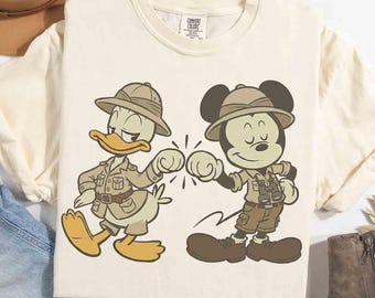 Komfortfarben Mickey & Donald Animal Kingdom Shirt, Disney Best Friends Safari-Modus-T-Shirt, Vater und Sohn Shirt, Let's get Wild, BTW Familienausflug