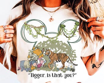 Camiseta divertida de Disney Animal Kingdom, camiseta de Winnie the Pooh en modo safari, ¿Eres tú, Tigger?, Disney "Let's Get Wild", camiseta familiar a juego de WDW