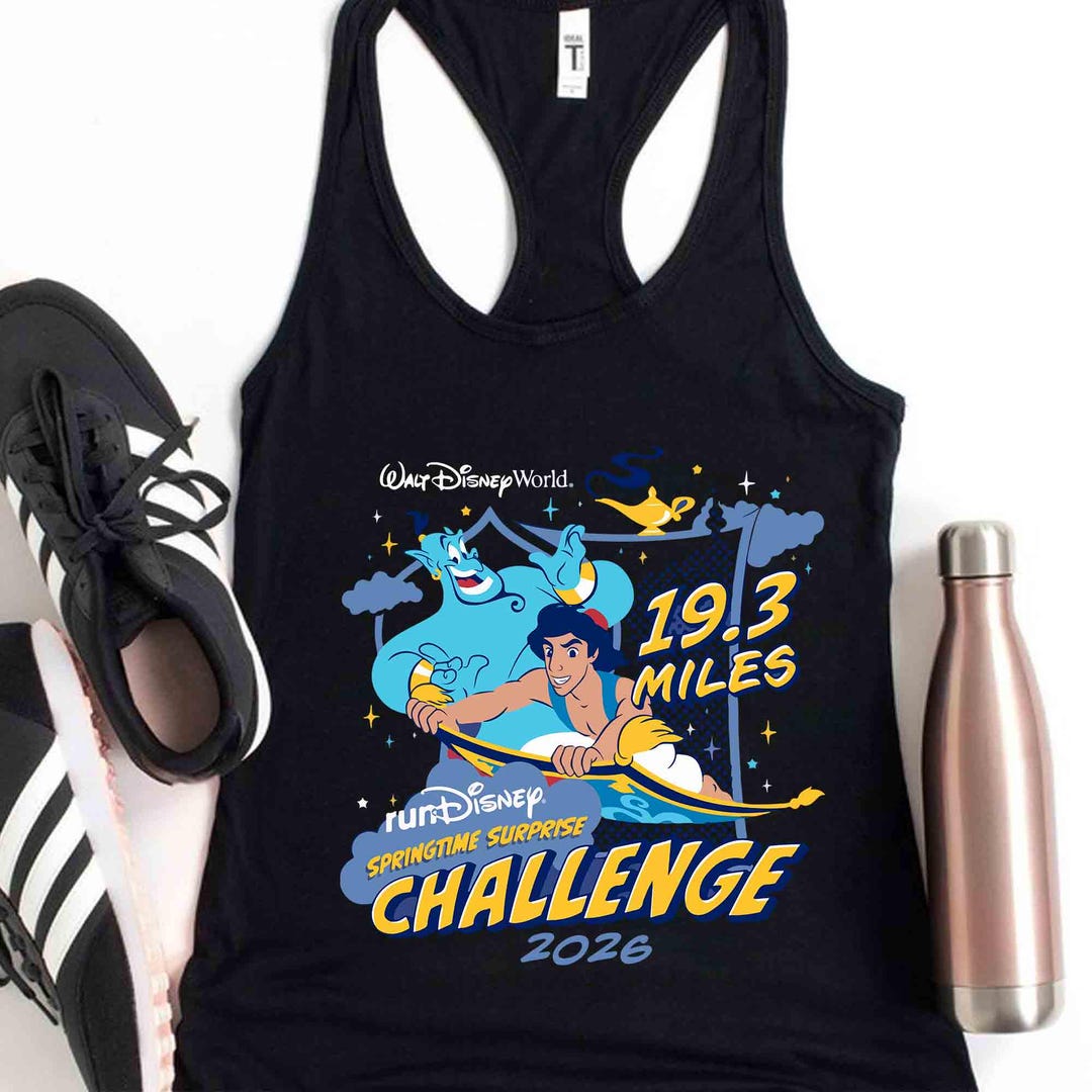 Rundisney Springtime Surprise Weekend 2026 Tanktop, Aladdin and Genie ...