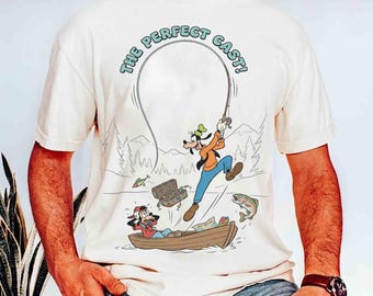 Camiseta de Disney "Una película de Goofy", Goofy Max: El reparto perfecto, camiseta a juego de pesca de la tropa Goofy, Magic Kingdom, regalos para familias en Disneyland