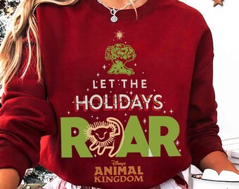 Disney Animal Kingdom Let The Holidays Roar Weihnachtsbaum Licht Shirt, König der Löwen Hakuna Matata Xmas Tee, Safari BTW Familie Urlaub Geschenk Tee