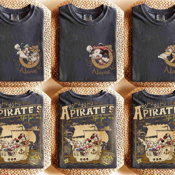 Personalized Disney Mickey & Friends Pirates Shirt, Yo Ho Yo Ho A Pirate's Life for Me, Pirates of the Caribbean Tee, Disney Cruise Trip Tee