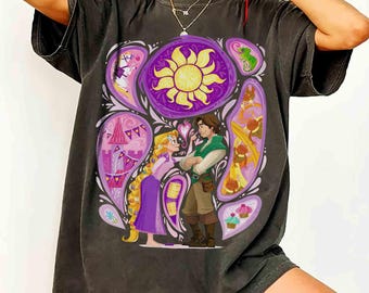 Koszulka Disneya z motywem kwiatka z latarenką i Roszpunką Flynna Ridera, koszulka z księżniczką Roszpunką Maximusem Pascalem, koszulka z Magic Kingdom, koszulka z Disney Family Trip