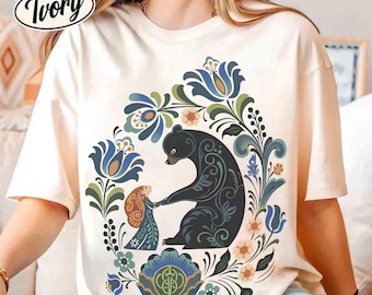 Retro Pixar Brave Floral Shirt, Disney Merida Princess And Elinor Queen Bear Tee, WDW Magic Kingdom Disneyland Family Holiday Trip Gifts