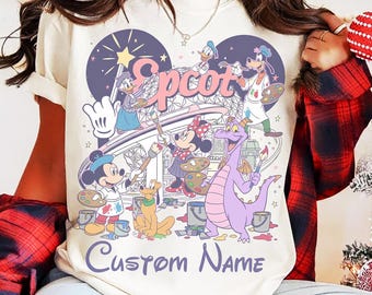 Personalized Mickey and Friends Figment Disney Epcot International Festival of the Arts Shirt, Disney Epcot Shirt, Epcot Center Holiday Trip