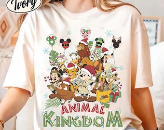 Disney Mickey und Freunde Animal Kingdom Xmas Light Shirt, Der König der Löwen Hakuna Matata Xmas Tee, Mickey Minnie Safari-Modus Urlaub Matching
