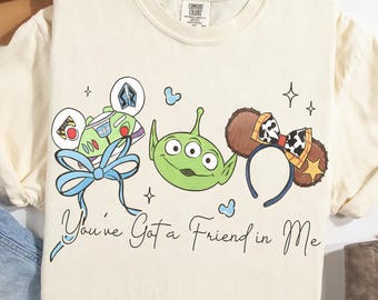 Disney Pixar Coquette Bow Toy Story You've Got A Friend In Me Shirt, Buzz Lightyear Woody Aliens Tee, Disneyland Family Vacation Trip Shirt