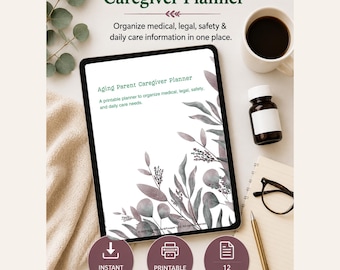 Aging Parent Caregiver Planner PDF – Medical, Safety & Daily Care Log