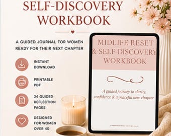 Midlife Reset Journal for Women Over 40 | Self Discovery Workbook | Guided Reflection PDF