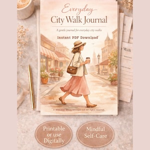 City Walking Journal for Women | Mindful Urban Exploration & Reflection Guide PDF