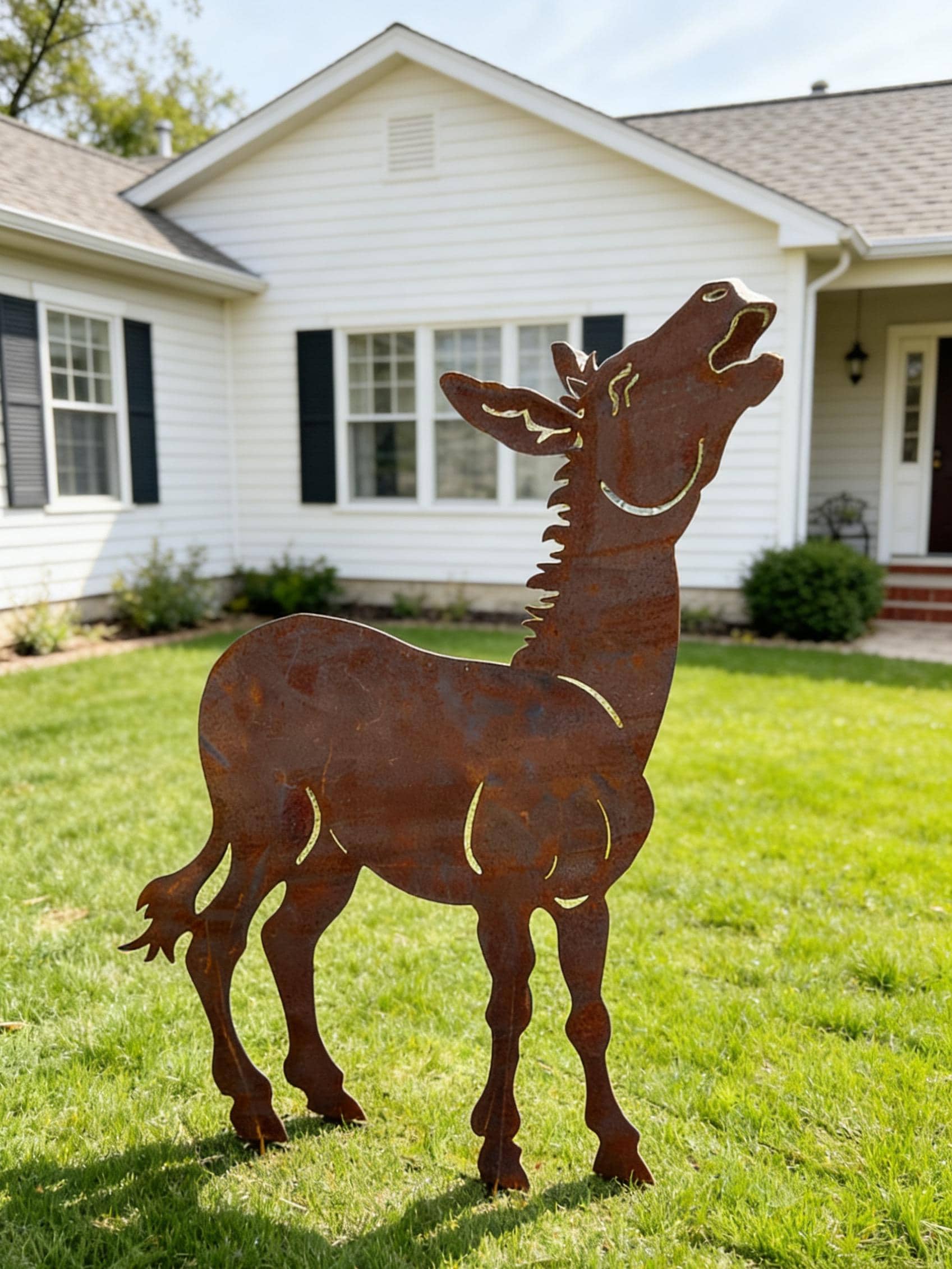 Metal Donkey Yard Art