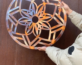 Unique Geometric Metal, Entrance Decoration, Yard Wall Hanging Ornaments, Line Art Metal Hanging, Heated Colored Metal, Holiday Gift