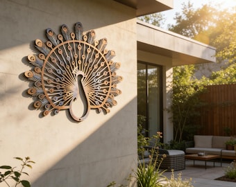 Peacock Metal Hanging Metal Wall Art Decor, Heat Colored Beautiful Peacock, Colorful Peacock, Unique Garden Decor, Handmade Metal Decor