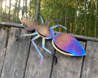 Krabbelnde große Ameisen, Insekt Metall Silhouette, Ameisen auf Zaun, dreidimensionales Ameisen Design, Insektenliebhaber Geschenk, hitzebeständiges Metallameisenschild