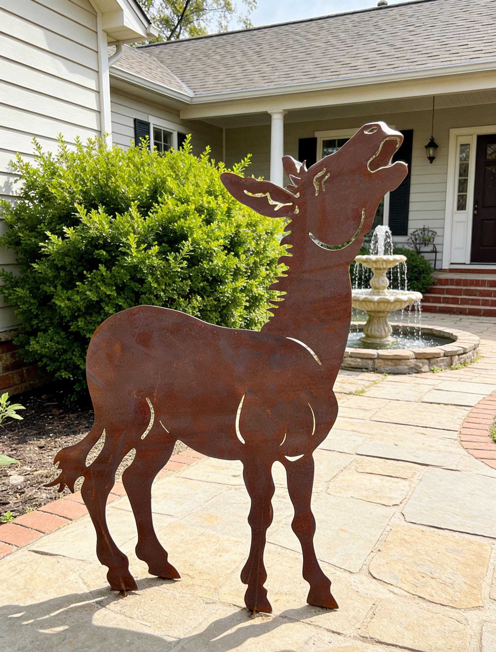 Metal Donkey Yard Art