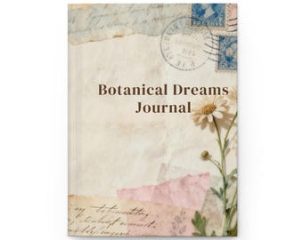 Botanical Dreams Journal, Vintage Floral Hardcover Notebook, Junk Journal Style