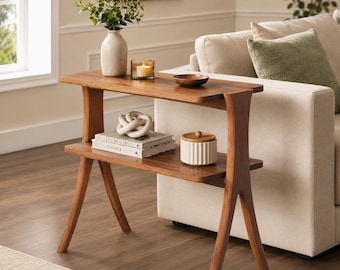 2-Tier Modern End Table, Narrow Slim Side Table for Living Room,Small Spaces