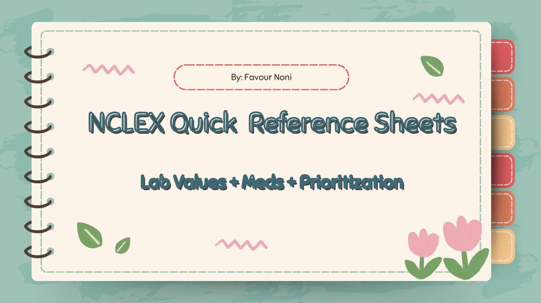 NCLEX Quick Reference Sheets - Etsy Canada
