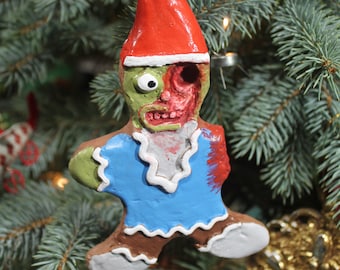 Zombie Gnome Ginger-Dead Man Cookie (Christmas Ornament)