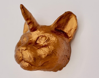 Gold Cat Unicorn Wall Art